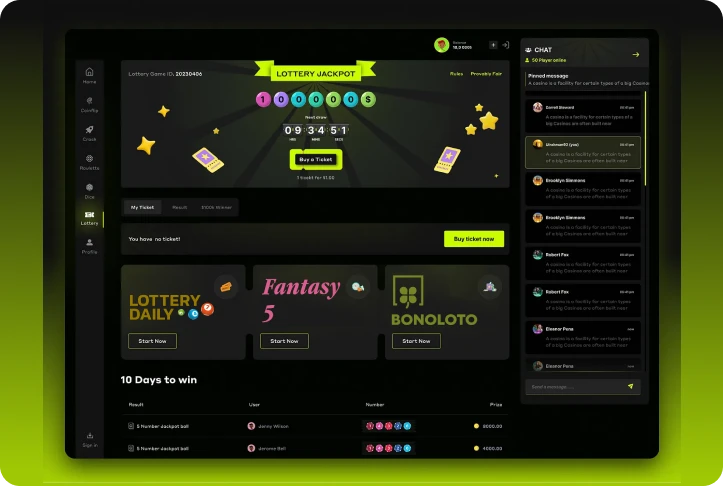 Web-Based Lottery Platform Development